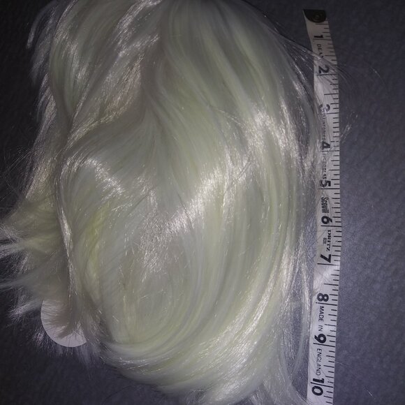 White Short Bob Wig with Bangs Synthetic Hair Cosplay - Picture 9 of 9